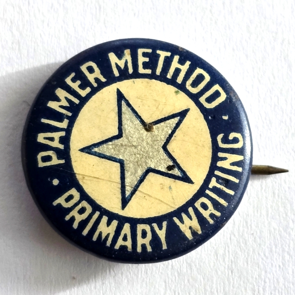 Antique pin Palmer Method Primary Writing penmanship vintage brooch
